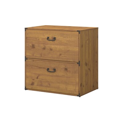 kathy ireland® Home by Bush Furniture Ironworks Lateral File Cabinet, Vintage Golden Pine (KI50104-03)