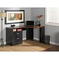 Bush Furniture Wheaton 60"W Reversible Corner Desk with Storage, Antique Black/Hansen Cherry (MY72713A-03)