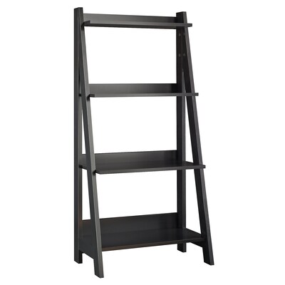 Bush Furniture Alamosa Ladder Bookshelf, Classic Black (MY72716-03)