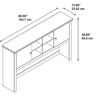 Bush Furniture 60.5"W Desktop Hutch, Cherry (WC40331-03)