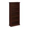 Bush Furniture 66.8 5-Shelf Bookcase with Adjustable Shelves, Antique Cherry Wood (WC40366-03)