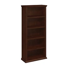 Bush Furniture 66.8 5-Shelf Bookcase with Adjustable Shelves, Antique Cherry Wood (WC40366-03)
