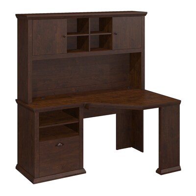 Bush Furniture Yorktown Corner Desk with Hutch, Antique Cherry (YRK008ANC)