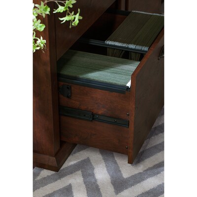 Bush Furniture Yorktown Home Office Desk with Bookcase and Lateral File Cabinet, Antique Cherry (YRK011ANC)