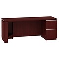 Bush Business Furniture Cubix U Shaped Desk with Hutch, Peninsula and Storage, Sienna Walnut (SRA009WAFA)