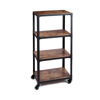 Mind Reader 'Charm' 4 Tier Wood/Metal Utility Cart, Black (4TWDMTCART-BLK)
