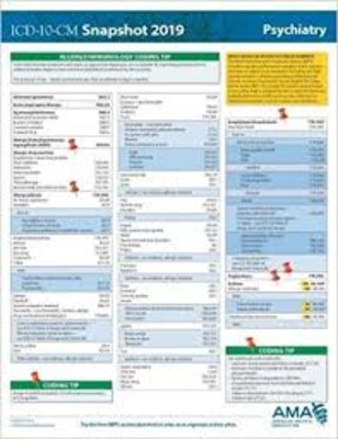 AMA ICD-10-CM 2019 Snapshot Coding Card, Psychiatry