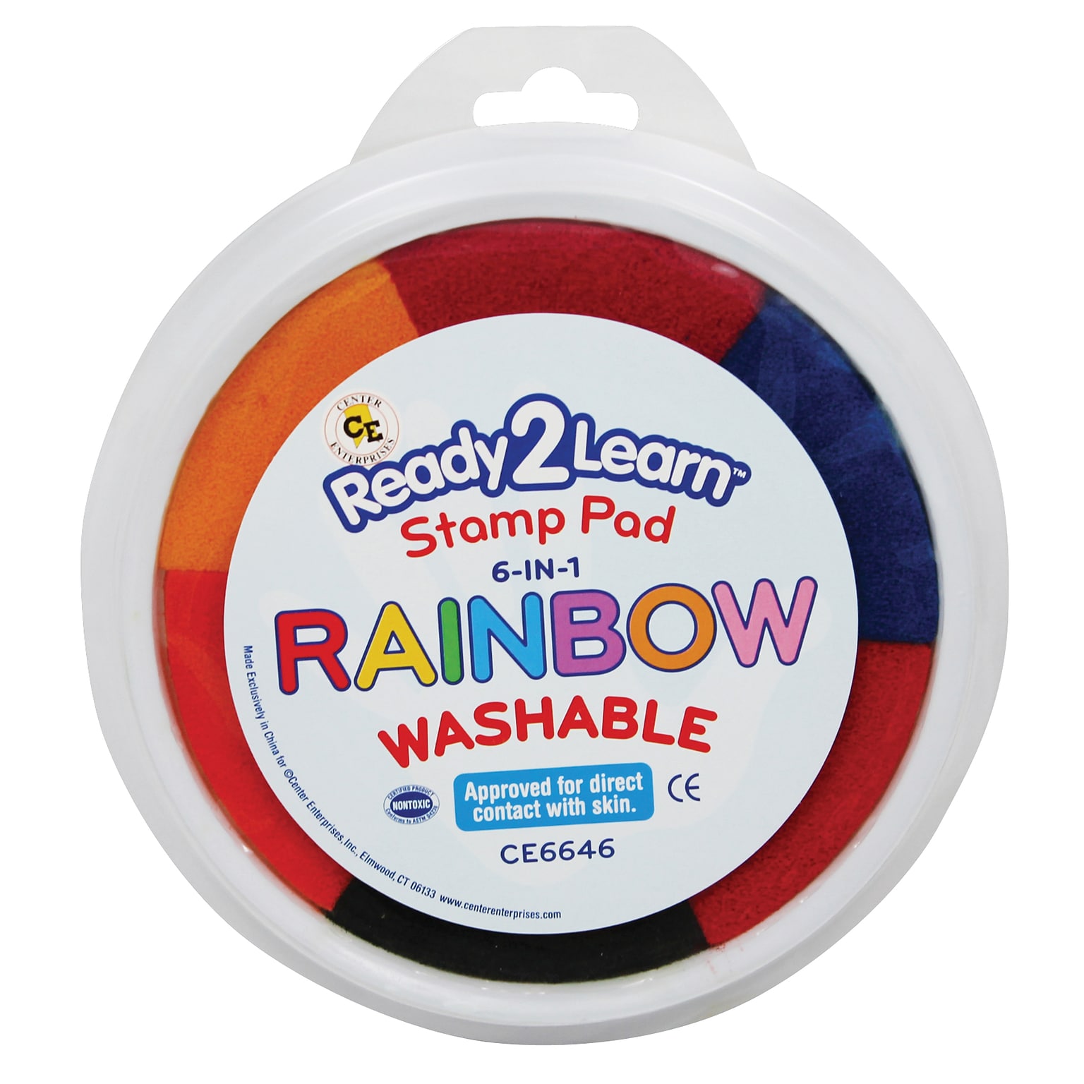 Center Enterprises Rainbow Jumbo Circular Washable Ink Pad, 3/Bundle (CE-6646)