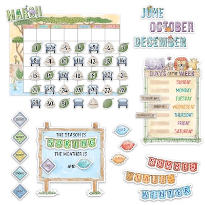 Creative Teaching Press Safari Friends Calendar Set Bulletin Board, 67/Set (CTP3999)