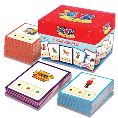 CVC Builders Activity Cards for Grades K-2, 48 Pack (JRL178)