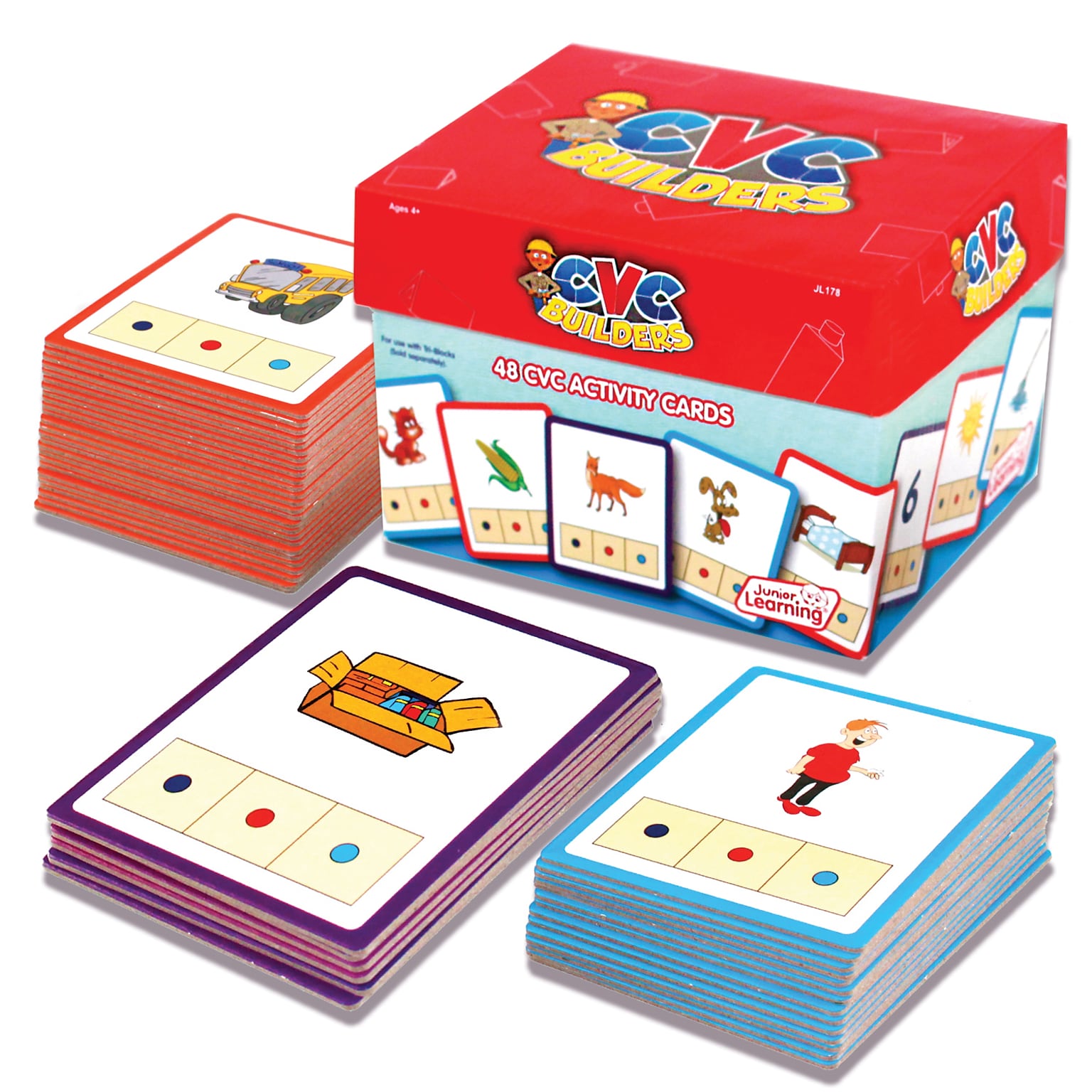 CVC Builders Activity Cards for Grades K-2, 48 Pack (JRL178)