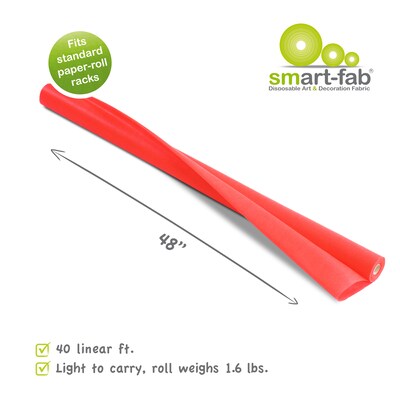 Smart Fab Disposable Art & Decoration Fabric, 48 x 40 Roll, Red (SMF1U384804060)