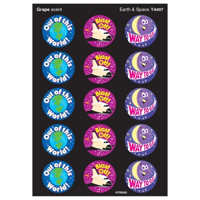 Trend Earth & Space/Grape Stinky Stickers, 60 ct. (T-6407)