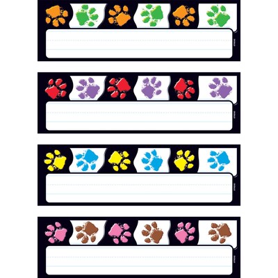 Paw Prints Desk Toppers® Name Plates Variety Pack, 32/pkg 2.88 x 9.5 (T-69907)