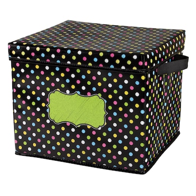 Teacher Created Resources Chalkboard Brights 12H x 13W Non-Woven PVC Bin, Black with Multicolor Do