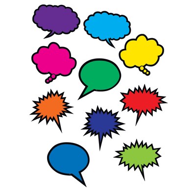 Teacher Created Resources Colorful Speech/Thought Bubbles Accents, 30/Pack (TCR2145)