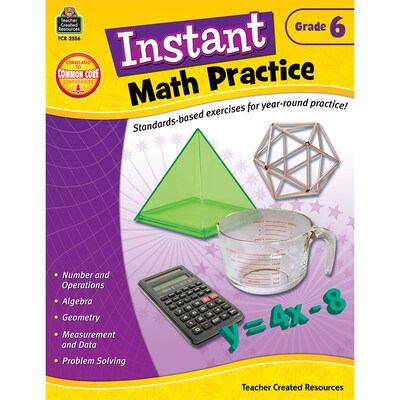 Teacher Created Resources Instant Math Practice Book, Grade 6