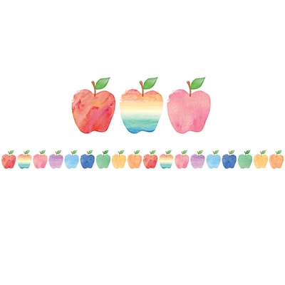 Teacher Created Resources® TCR3573 Die-Cut Border Trim, 2 3/4 x 35, Watercolor Apples