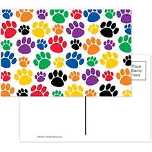 Teacher Created Resources Colorful Paw Prints Postcards, 30/pkg (TCR4799)