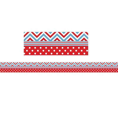Teacher Created Resources Straight Chevron Border Trim, Red/Blue, 35 x 3 (TCR5523)