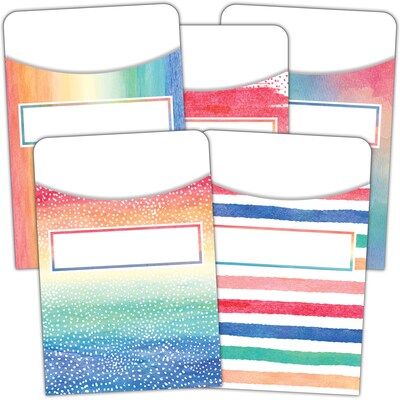 Teacher Created Resources® Watercolor Library Pockets, Pack of 105 (TCR5816)
