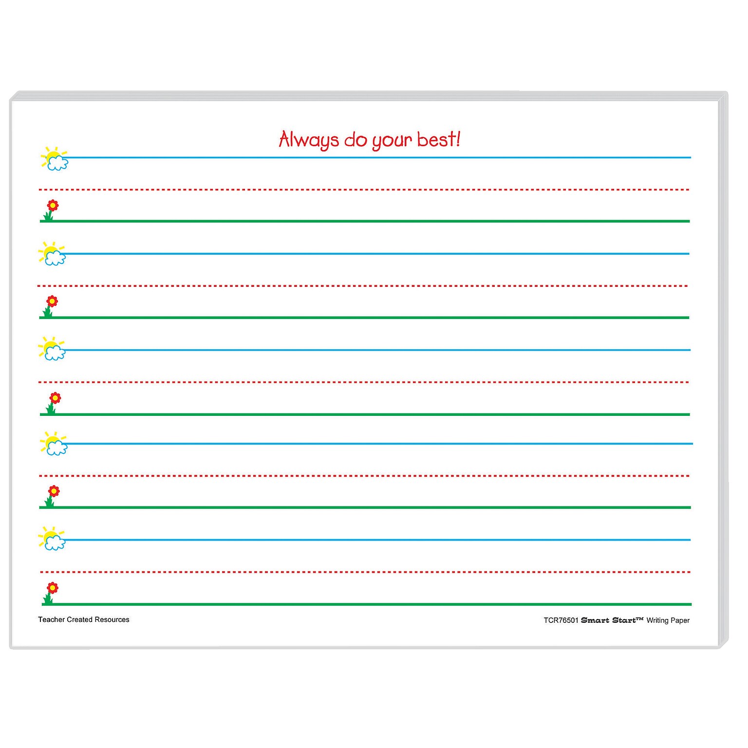 Smart Start Writing Paper for Grades K-1, 100 Sheets (TCR76501)