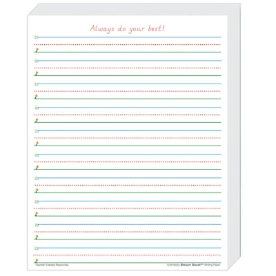 Teacher Created Resources Smart Start 1, 2 Writing Paper, Printed, Letter 8.5 x 11, White Paper, 3