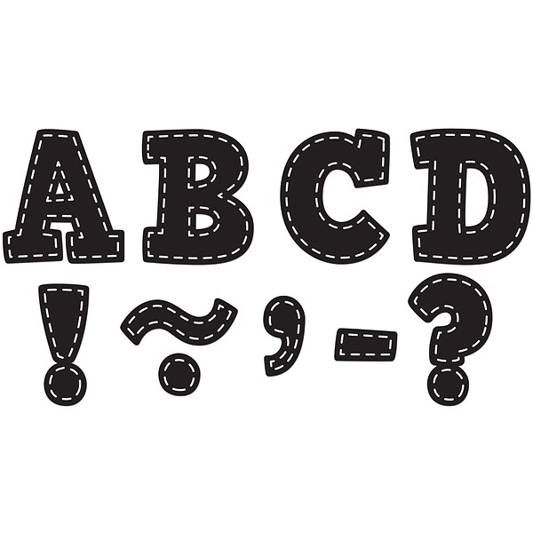 Teacher Created Resources 3 Magnetic Letters, Black Stitch Bold Block (TCR77309)