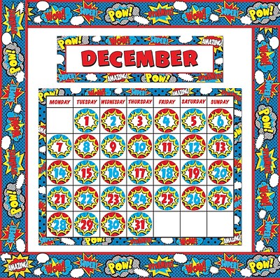 Teacher Created Resources Superhero Calendar Set, 49/Set (TCR9540)