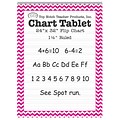 Chevron Border Chart Tablet, 24 x 32, 1 1/2 Ruled, Pink