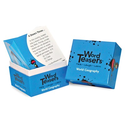 Word Teasers® 3" x 3" World Geography Flash Card, Grades 3 - 6, 150/Pack
