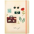 JAM Paper® Hardcover Notebook with Elastic, 5 3/4 x 8 1/4, Lets Go! Journal, 160 Lined Sheets, Sold Individually (377234313)