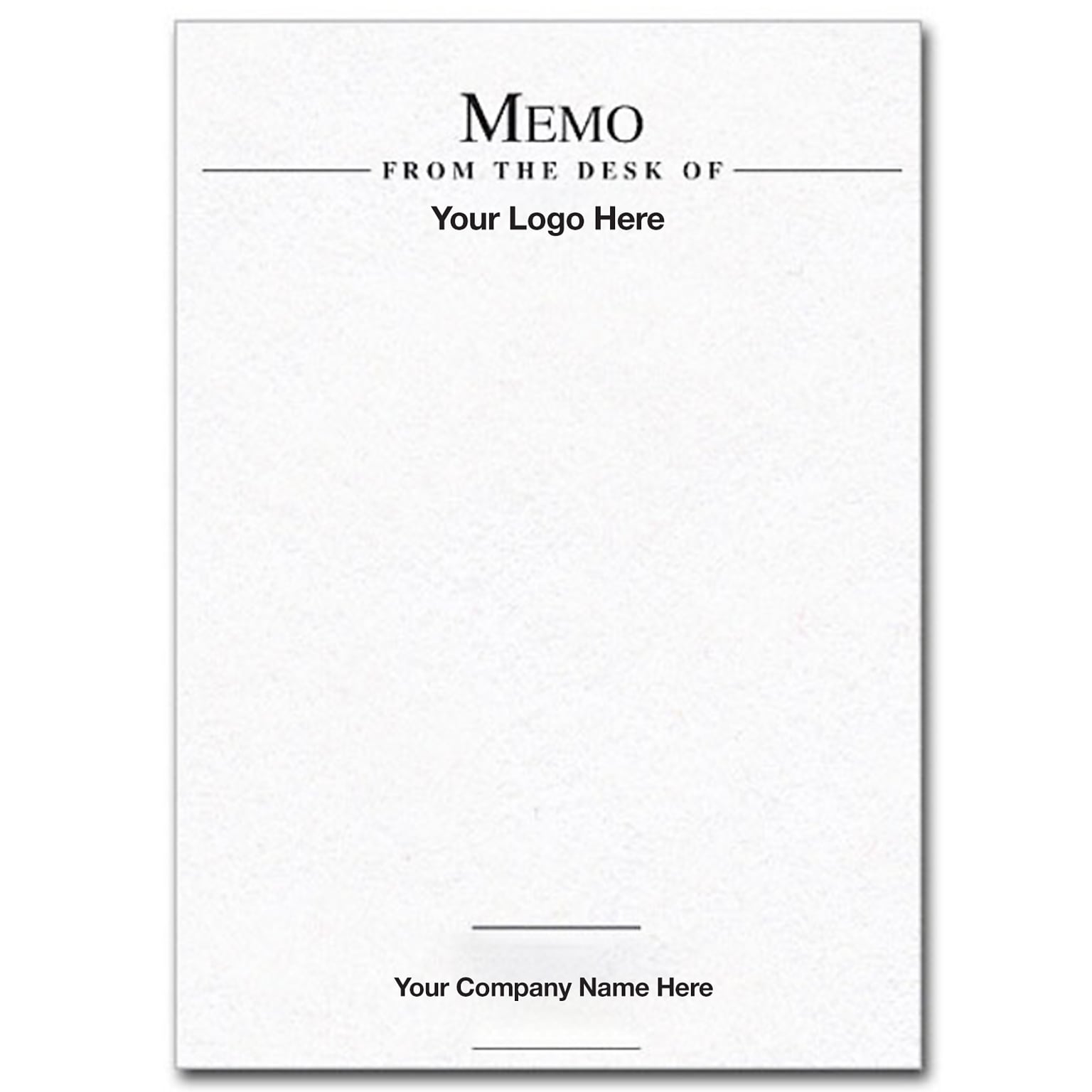 Custom Memo Pads, Canary 60# Text Stock, 8.5 x 5.5, 1 Standard Ink, Flat Ink, 100 Sheets per Pad