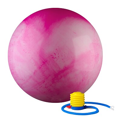 2000lbs Static Strength Exercise Stability Ball with Pump Multi-Colored, 55cm, Pink