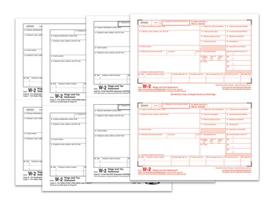 TOPS 2018 W-2 Tax Form, 4-Part, Copy A, 50/Pack (22990Q)