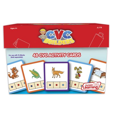 CVC Builders Activity Cards for Grades K-2, 48 Pack (JRL178)