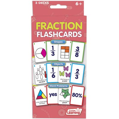 Fraction Flash Cards for grades 2-6, 1 pack of 162 cards (JRL212)