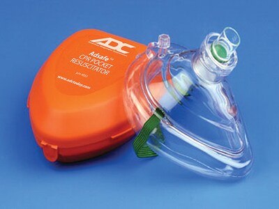 American Diagnostic Corp Adsafe™ CPR Valve Mask Resuscitator In Case, Orange (4053)
