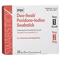PDI® Duo-Swabs®, 1 PVP Iodine Scrub & 1 PVP Iodine Prep Swab in a Connected Packet, 2/Pack, 25/Box (S23125)