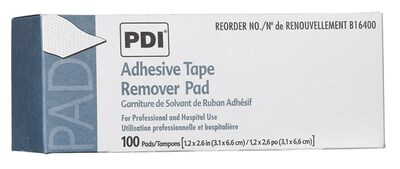 PDI® Adhesive Tape Remover Pad, 1.25" x 2.625", 10 Box/Case (B16400)