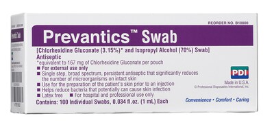 PDI® Swab Prep Pad, 3.125" x 1.125", 100/Box (B10800)