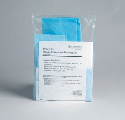 Graham Medical InstaKit®, Stretcher Sheet, Drape Sheet, Pillowcase & Underpad, 25/Case (50983)