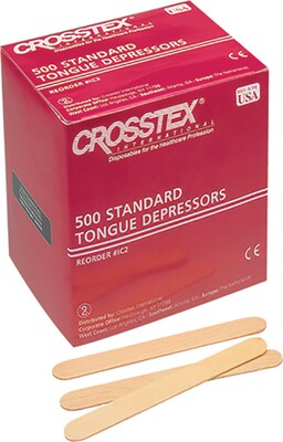 Crosstex International Tongue Depressor, Senior, 6, 500/Box (IC)