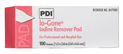 PDI® IO-GONE®Iodine Remover Pad, 10 Box/Case (B47000)