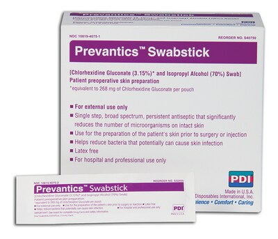 PDI® Swabstick, 1.75" x 6.5", 50/Box (S40750)