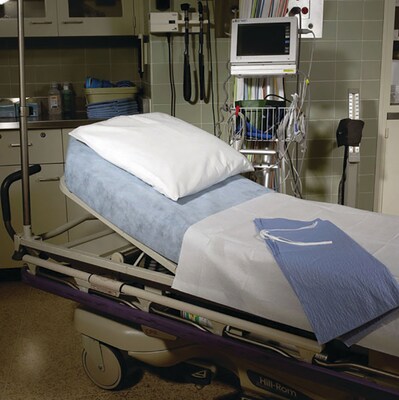 Graham Medical SnugFit® Large Fitted ER Stretcher Sheet, Blue, Non-Woven, 40" x 89", 25/Case (49896)