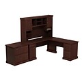 Bush Business Furniture Syndicate 72W L Shaped Desk with Hutch and Lateral File Cabinet, Harvest Cherry, Installed (SYN003CSFA)