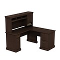 Bush Business Furniture Syndicate 60W x 60D L-Desk with Hutch, Mocha Cherry
