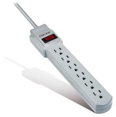 Forza Power Technologies 6-Outlet Surge Protector, 1875W, Black, (FSP-601UL)