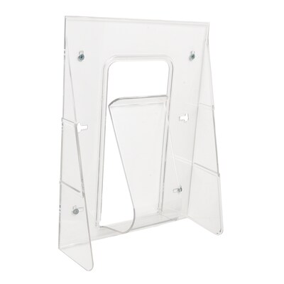 Deflecto Stand-Tall Literature Holder, 8.2" x 11.7", Vertical, Wall Mounted, Clear Plastic (55501)